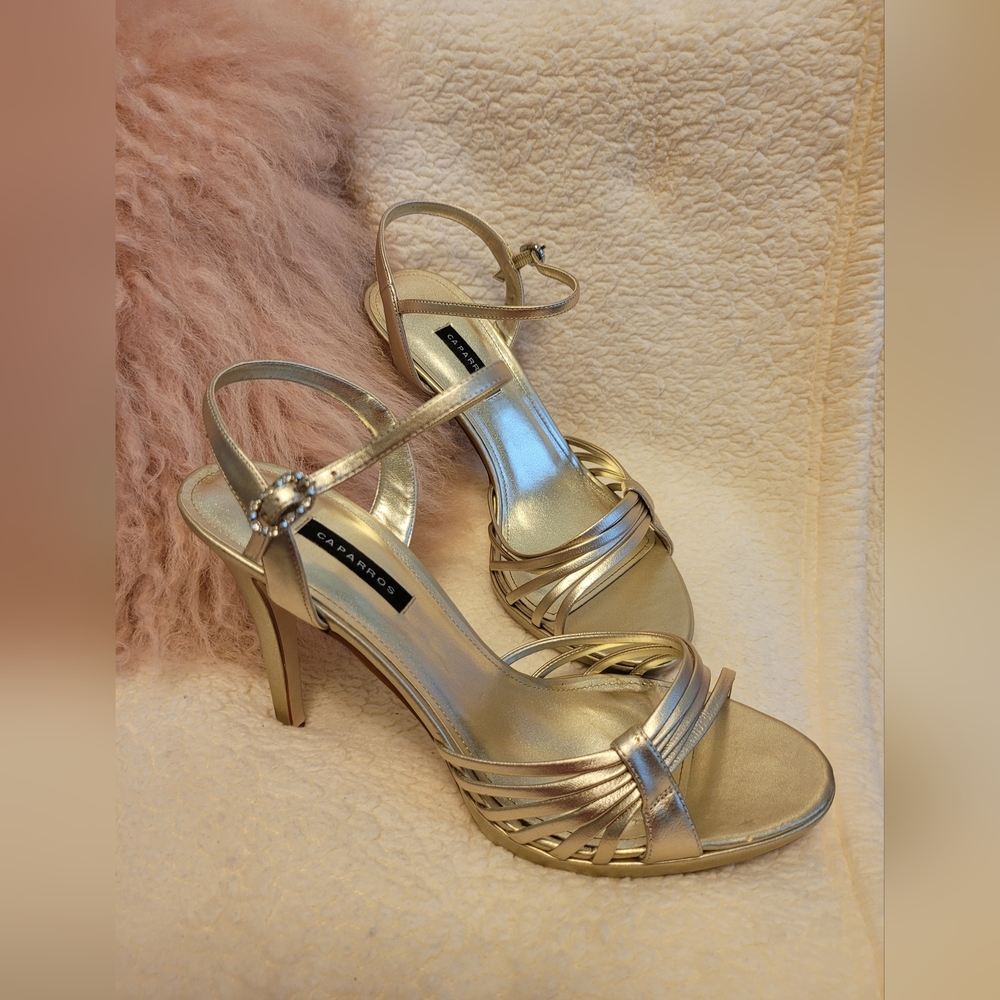 Caparros Gold Metallic Strappy Sandals (Kerry)